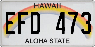 HI license plate EFD473