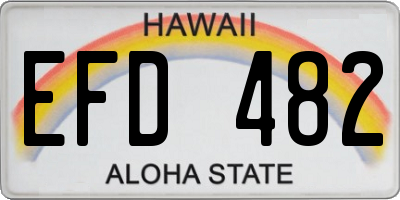 HI license plate EFD482