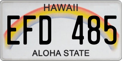 HI license plate EFD485