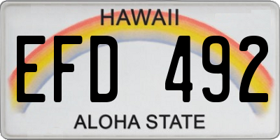 HI license plate EFD492