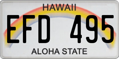 HI license plate EFD495