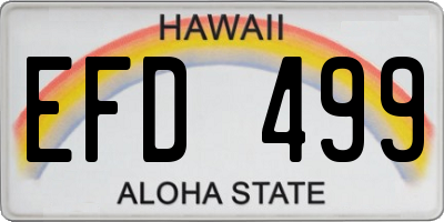 HI license plate EFD499