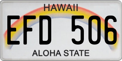 HI license plate EFD506
