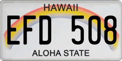 HI license plate EFD508