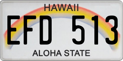 HI license plate EFD513