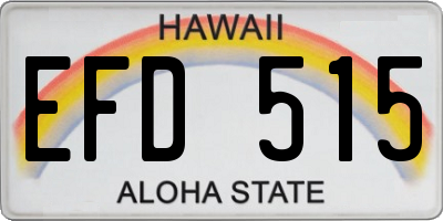 HI license plate EFD515