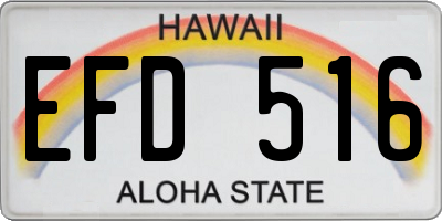 HI license plate EFD516