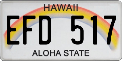 HI license plate EFD517