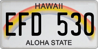 HI license plate EFD530