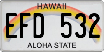 HI license plate EFD532