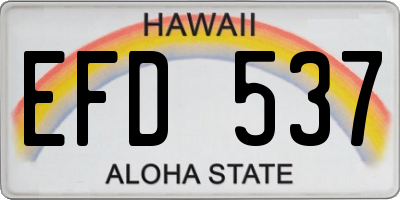 HI license plate EFD537