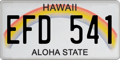 HI license plate EFD541