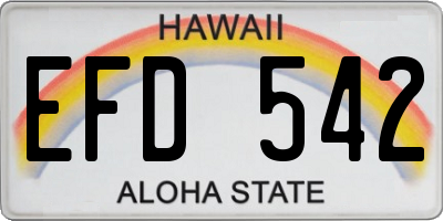 HI license plate EFD542