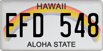 HI license plate EFD548