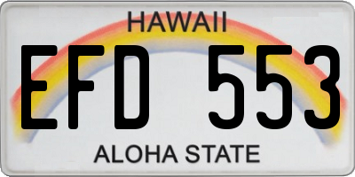 HI license plate EFD553