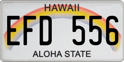 HI license plate EFD556