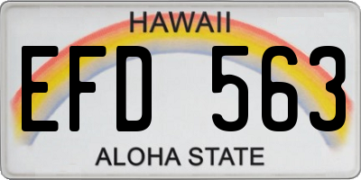 HI license plate EFD563