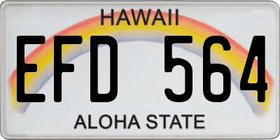 HI license plate EFD564