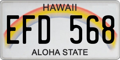 HI license plate EFD568