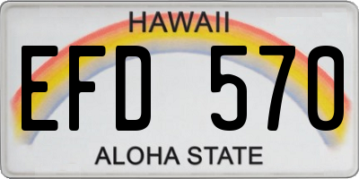 HI license plate EFD570