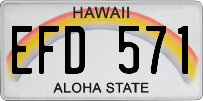 HI license plate EFD571
