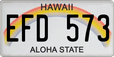 HI license plate EFD573