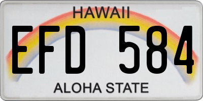 HI license plate EFD584