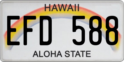 HI license plate EFD588