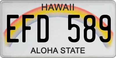 HI license plate EFD589