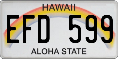 HI license plate EFD599