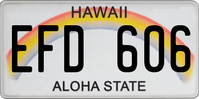HI license plate EFD606