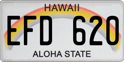 HI license plate EFD620