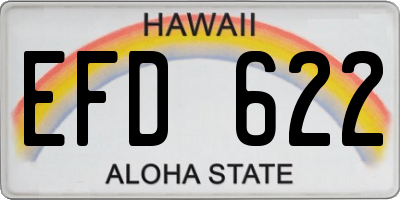 HI license plate EFD622