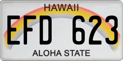 HI license plate EFD623