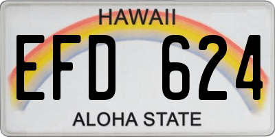 HI license plate EFD624