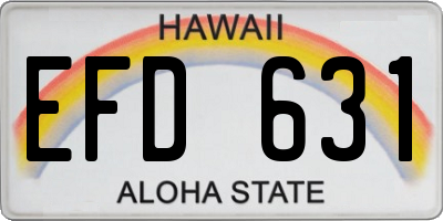 HI license plate EFD631