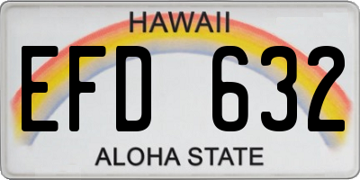 HI license plate EFD632