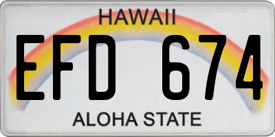 HI license plate EFD674