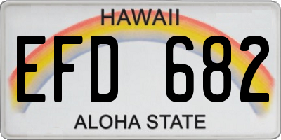 HI license plate EFD682