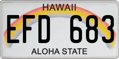 HI license plate EFD683
