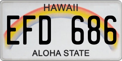 HI license plate EFD686