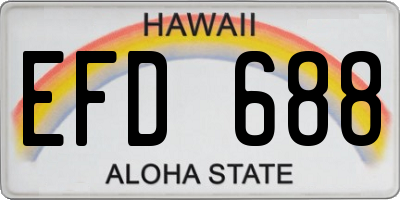 HI license plate EFD688