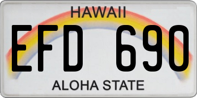 HI license plate EFD690