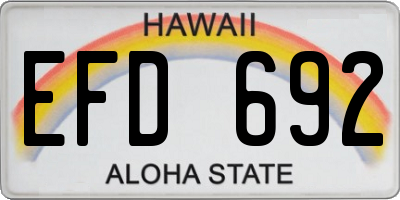 HI license plate EFD692