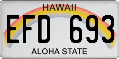 HI license plate EFD693