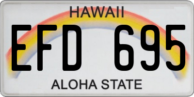 HI license plate EFD695