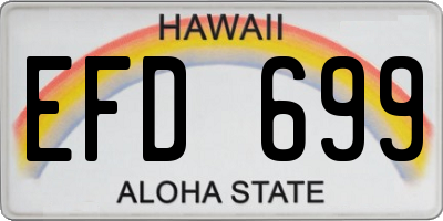 HI license plate EFD699