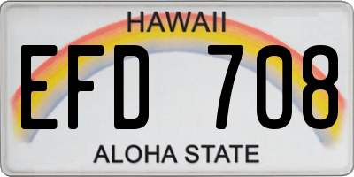 HI license plate EFD708