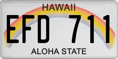 HI license plate EFD711