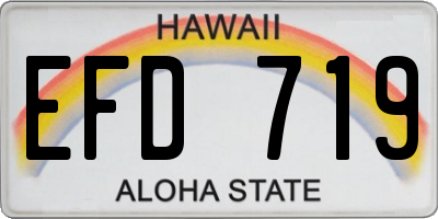 HI license plate EFD719